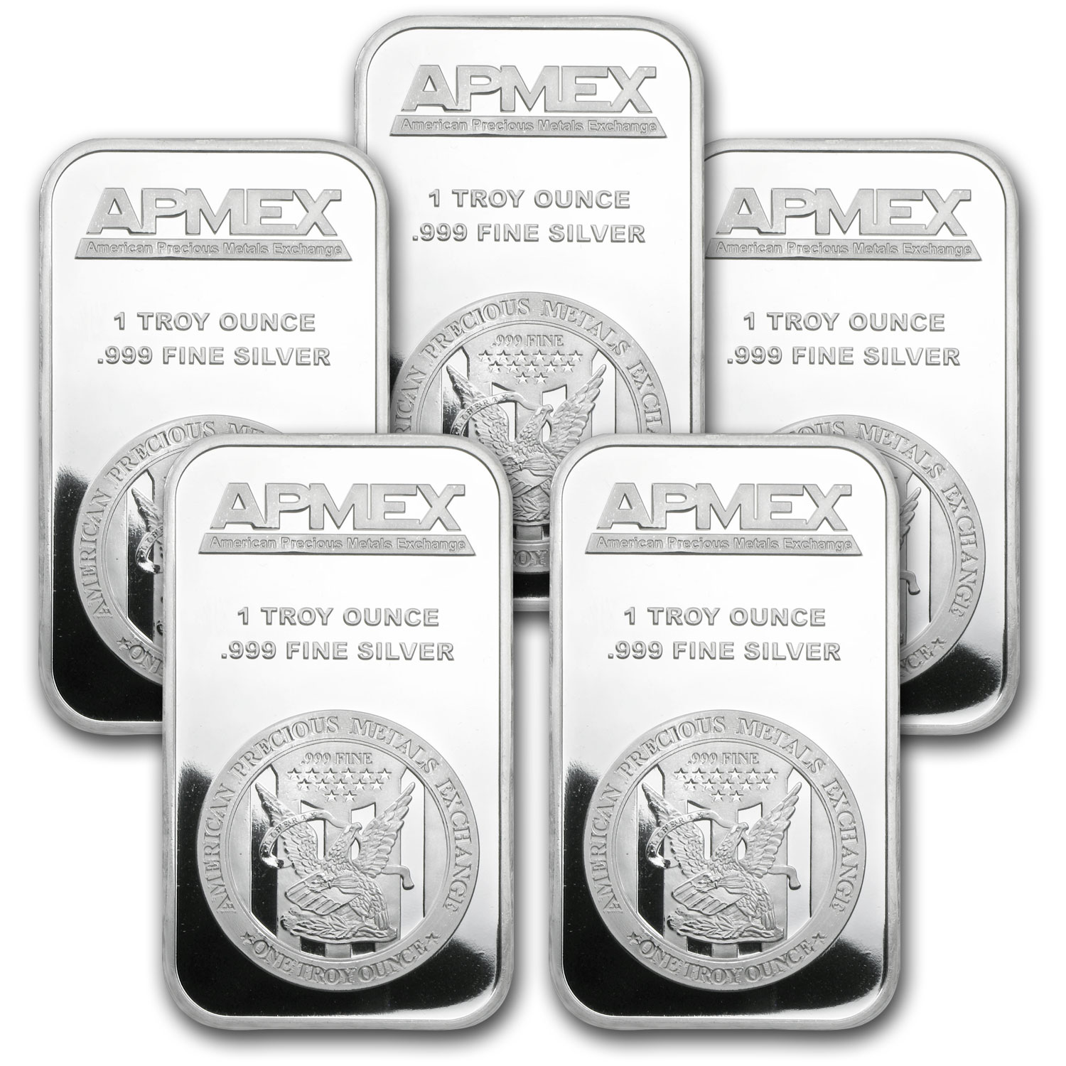 1 oz Silver Bar - APMEX (Lot of 5 Bars) | eBay